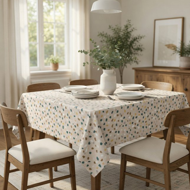 Toalha De Mesa Terrazzo Neutro Moderno Tablecloth (Criador carregado)