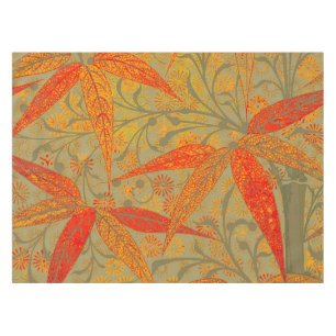 Toalha De Mesa Terthy Bamboo Art Vintage Impressão Orange