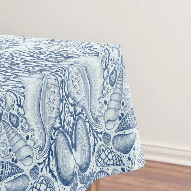 Toalha De Mesa Tesouros de praia em azul (Posição Original)