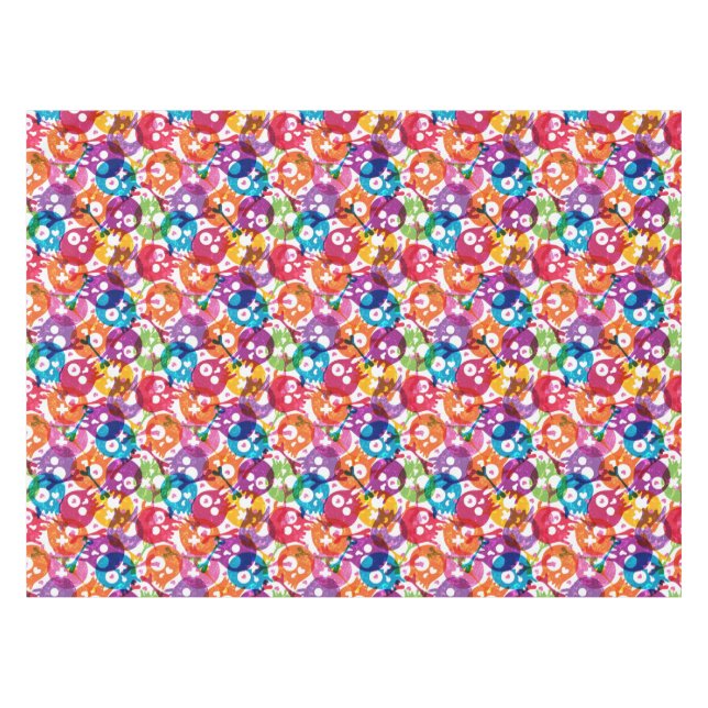 Toalha De Mesa Teste padrão 3 dos crânios (Frente (Horizontal))