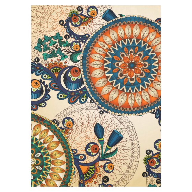 Toalha De Mesa Teste padrão abstrato retro na moda Funky de Boho (Frente)