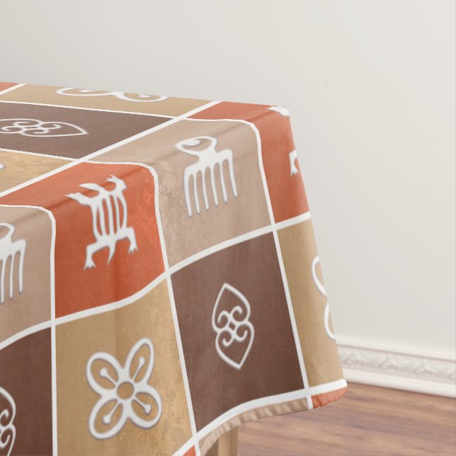 Toalha De Mesa teste padrão africano com simbols de Adinkra (Posição Original)