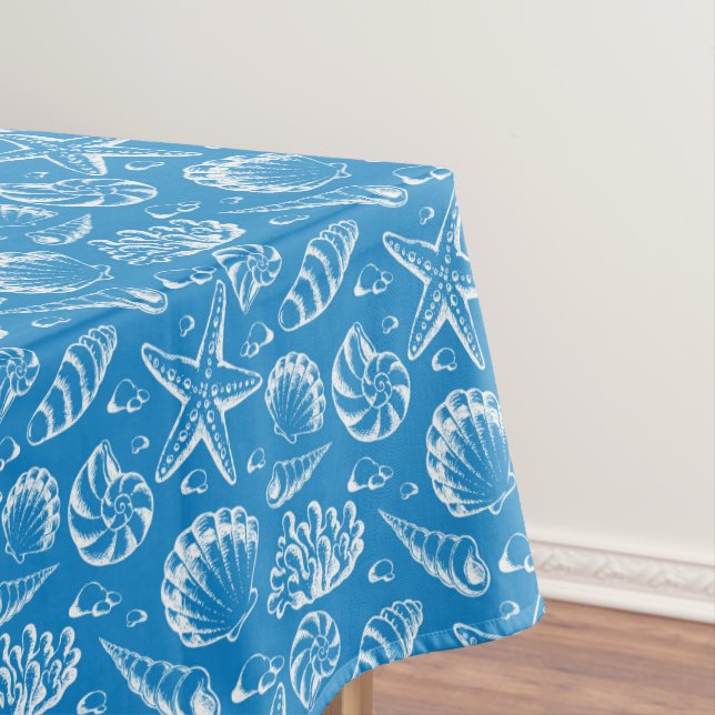 Toalha De Mesa Teste padrão azul 2 da praia (Posição Original)