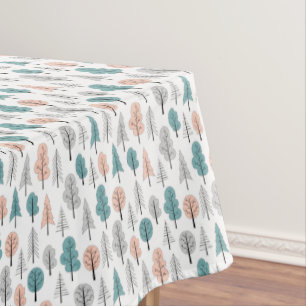 Toalha De Mesa Teste padrão bonito da floresta do Doodle