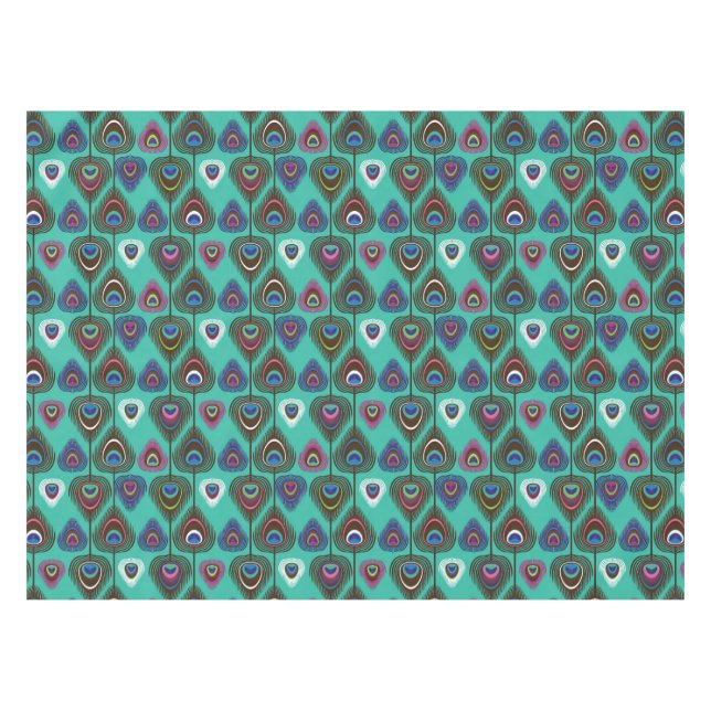 Toalha De Mesa teste padrão bonito da pena do pavão (Frente (Horizontal))