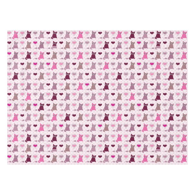 Toalha De Mesa Teste padrão bonito das meninas do gatinho (Frente (Horizontal))