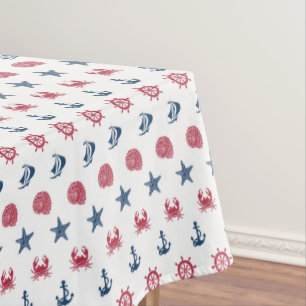 Toalha De Mesa Teste padrão branco e azul vermelho do símbolo d