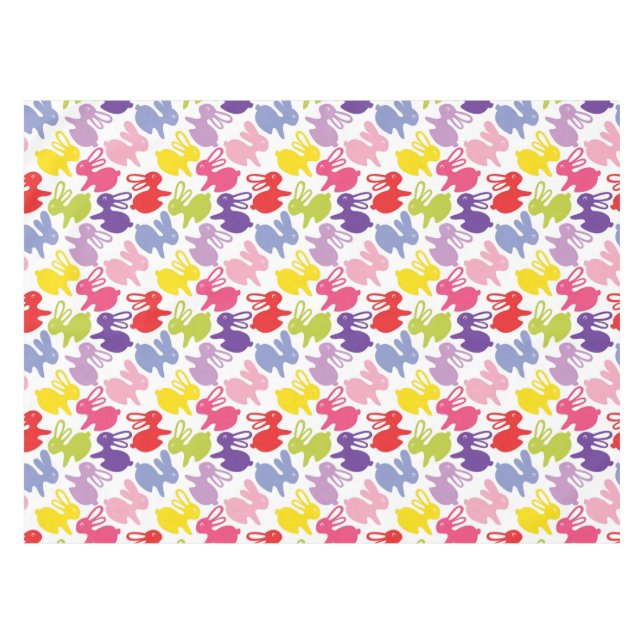 Toalha De Mesa teste padrão com coelhos da páscoa (Frente (Horizontal))