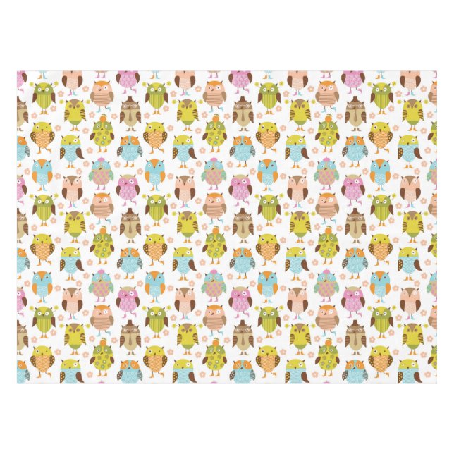 Toalha De Mesa teste padrão com pássaros (Frente (Horizontal))