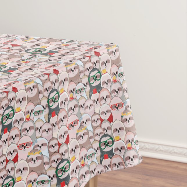 Toalha De Mesa Teste padrão cómico da preguiça (Posição Original)