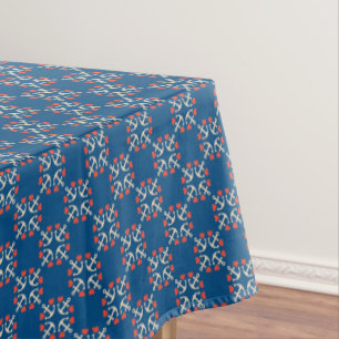 Toalha De Mesa Teste padrão da âncora e do coração