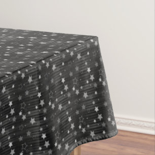 Toalha De Mesa Teste padrão de estrelas preto