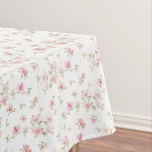 Toalha De Mesa Teste padrão de flor cor-de-rosa macio da aguarel