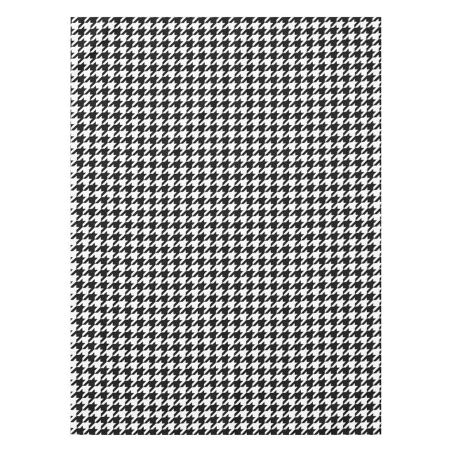 Toalha De Mesa Teste padrão de Houndstooth preto e branco (Frente)