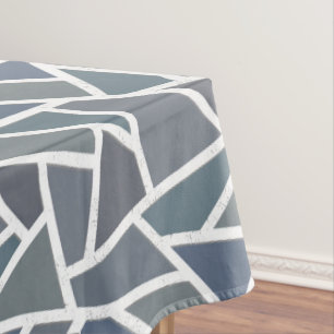 Toalha De Mesa teste padrão de mosaico Azul-cinzento