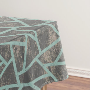 Toalha De Mesa Teste padrão de mosaico verde pálido e cinzento