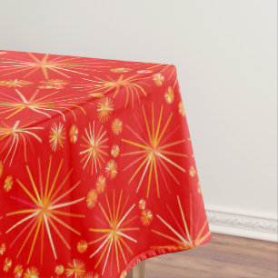 Toalha De Mesa Teste padrão de Sputnik do meio século, vermelho