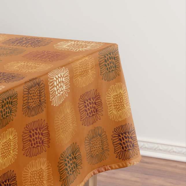 Toalha De Mesa Teste padrão desenhado mão de Earthtone do Doodle (Posição Original)