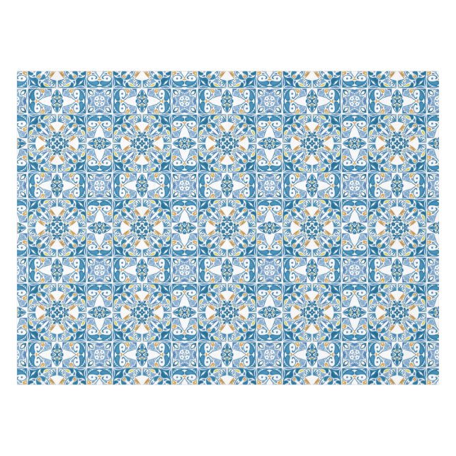 Toalha De Mesa Teste padrão do azulejo do português (Frente (Horizontal))