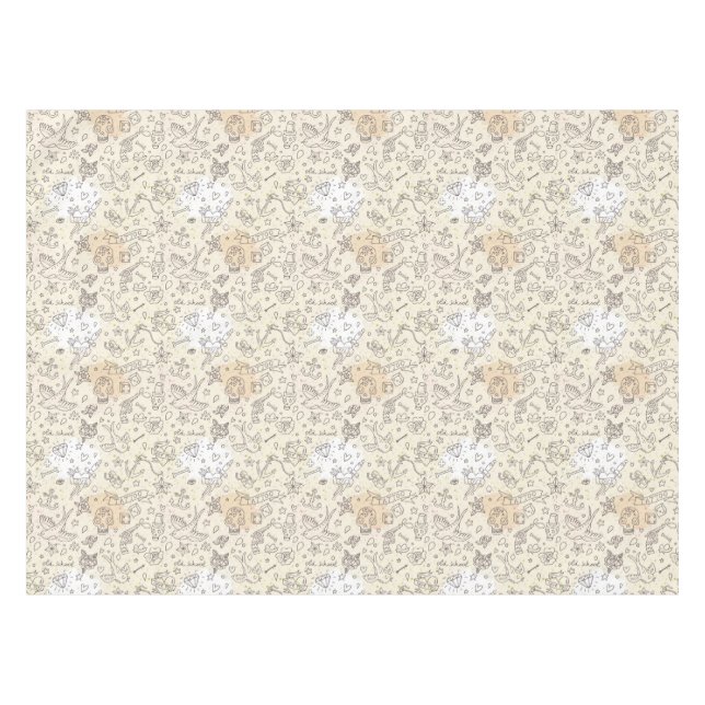 Toalha De Mesa Teste padrão do conceito do tatuagem (Frente (Horizontal))