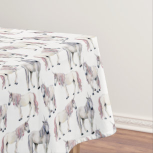 Toalha De Mesa Teste padrão do conto de fadas do unicórnio da