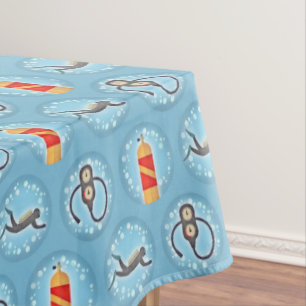 Toalha De Mesa Teste padrão do mergulho autónomo - tema bonito