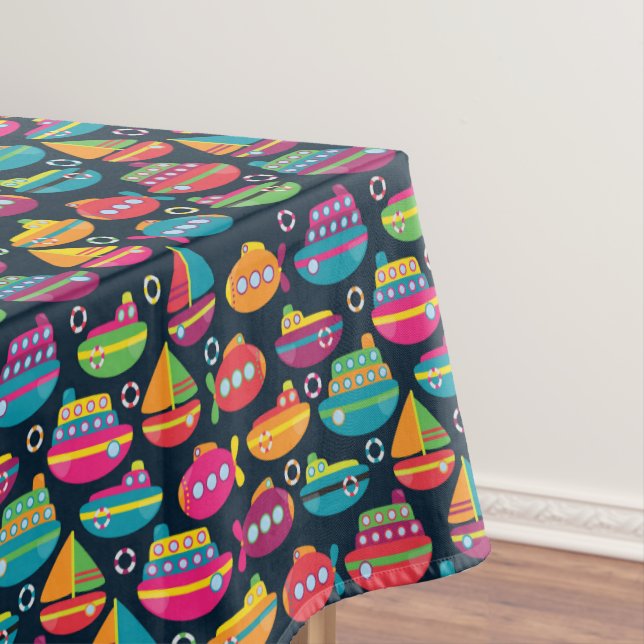 Toalha De Mesa Teste padrão do transporte do oceano (Posição Original)