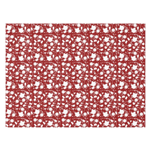 Toalha De Mesa Teste padrão dos elementos da cozinha (Frente (Horizontal))