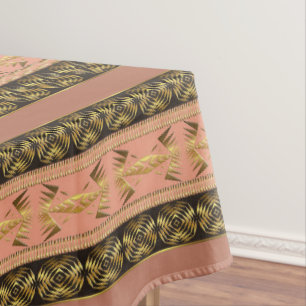 Toalha De Mesa Teste padrão dourado africano étnico