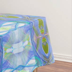 Toalha De Mesa teste padrão étnico azul do fractal