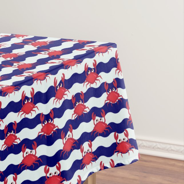 Toalha De Mesa Teste padrão feliz dos caranguejos (Posição Original)