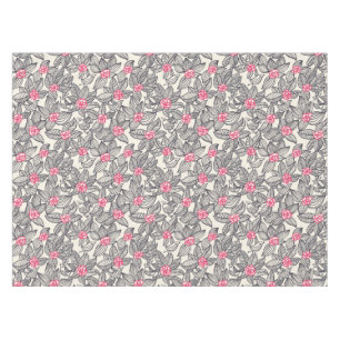 Toalha De Mesa Teste padrão floral com pássaros dos desenhos