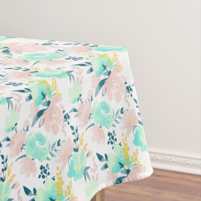 Toalha De Mesa Teste padrão floral da aguarela (Posição Original)