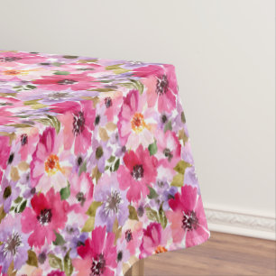 Toalha De Mesa Teste padrão floral da aguarela do verão