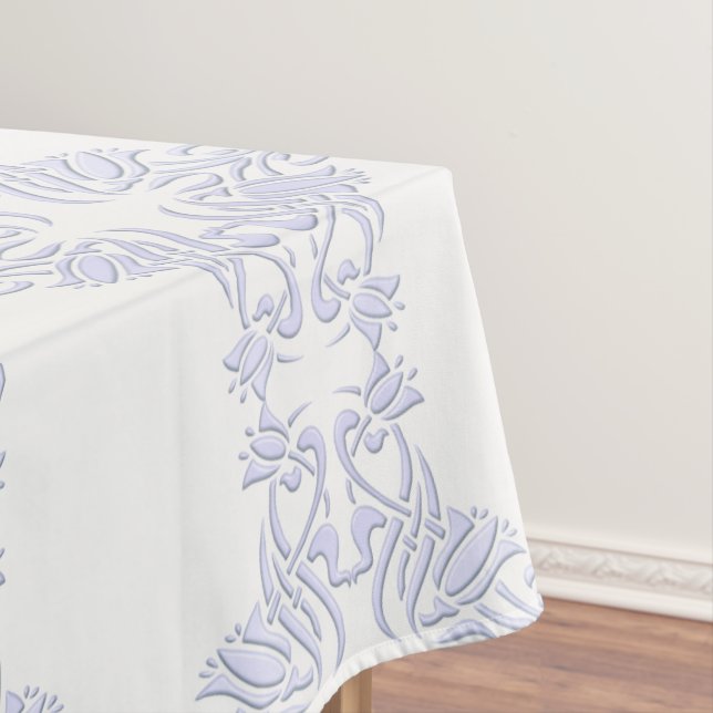 Toalha De Mesa teste padrão floral da violeta de damasco (Posição Original)