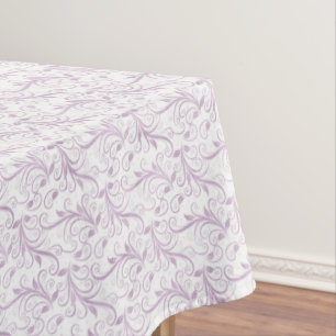 Toalha De Mesa Teste padrão floral do rolo do Lilac elegante no