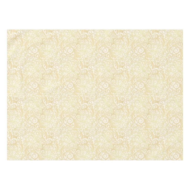 Toalha De Mesa Teste padrão floral Dourado das folhas (Frente (Horizontal))