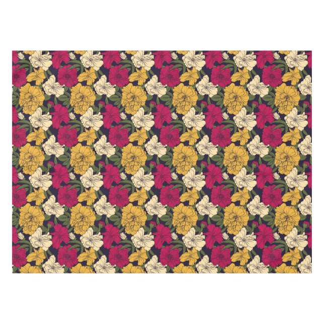 Toalha De Mesa Teste padrão floral elegante (Frente (Horizontal))