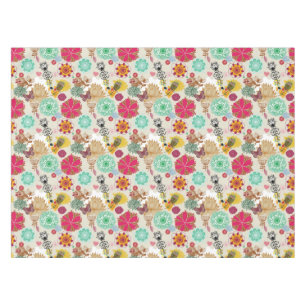 Toalha De Mesa Teste padrão floral no estilo retro
