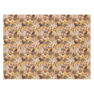 Toalha De Mesa Teste padrão floral tropical com tigre