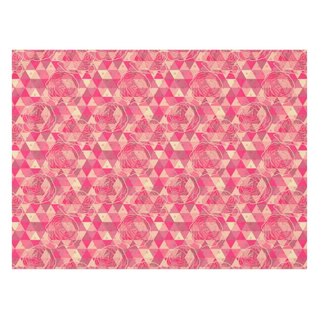 Toalha De Mesa Teste padrão geométrico da flor (Frente (Horizontal))