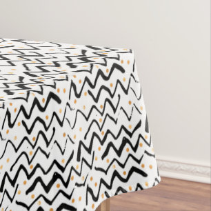Toalha De Mesa Teste padrão preto dos cursos & de pontos da