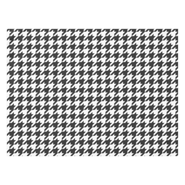Toalha De Mesa Teste padrão preto e branco de Houndstooth (Frente (Horizontal))