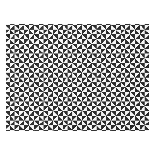 Toalha De Mesa Teste padrão preto e branco do triângulo (Frente (Horizontal))