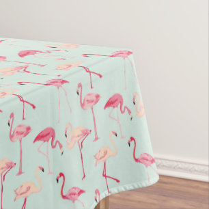 Toalha De Mesa Teste padrão retro do flamingo