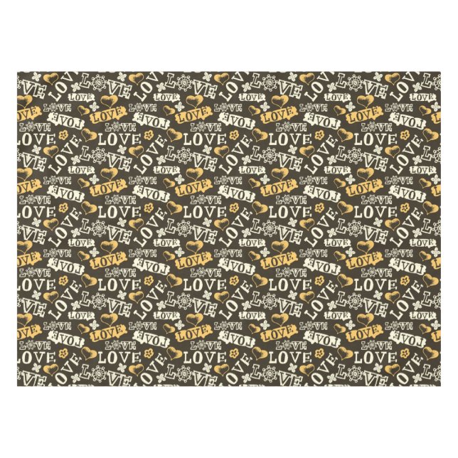 Toalha De Mesa Teste padrão tirado mão do amor (Frente (Horizontal))