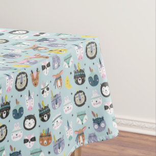 Toalha De Mesa Teste padrão tribal bonito da cara