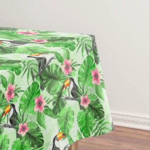 Toalha De Mesa Teste padrão tropical com toucan