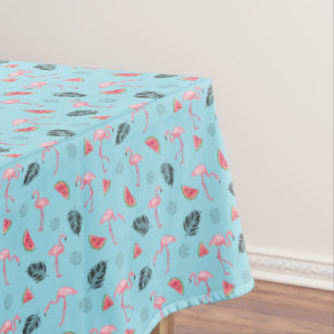 Toalha De Mesa Teste padrão tropical na moda do flamingo & da