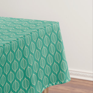 Toalha De Mesa Teste padrão verde estilizado da folha